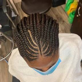 African woman with hair braided