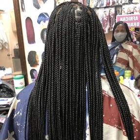 African woman with hair braided