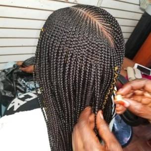 African woman with hair braided