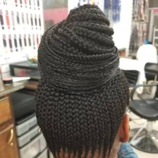 African woman with hair braided