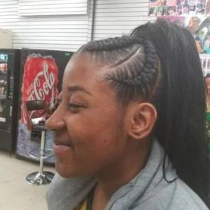 African woman with hair braided