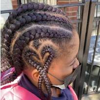 African girl with hair braided