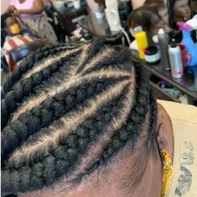 African woman with hair braided