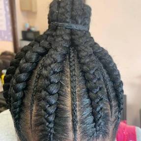 African girl with hair braided