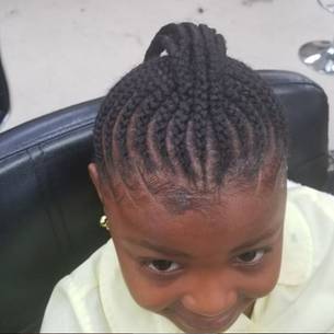 African girl with hair braided